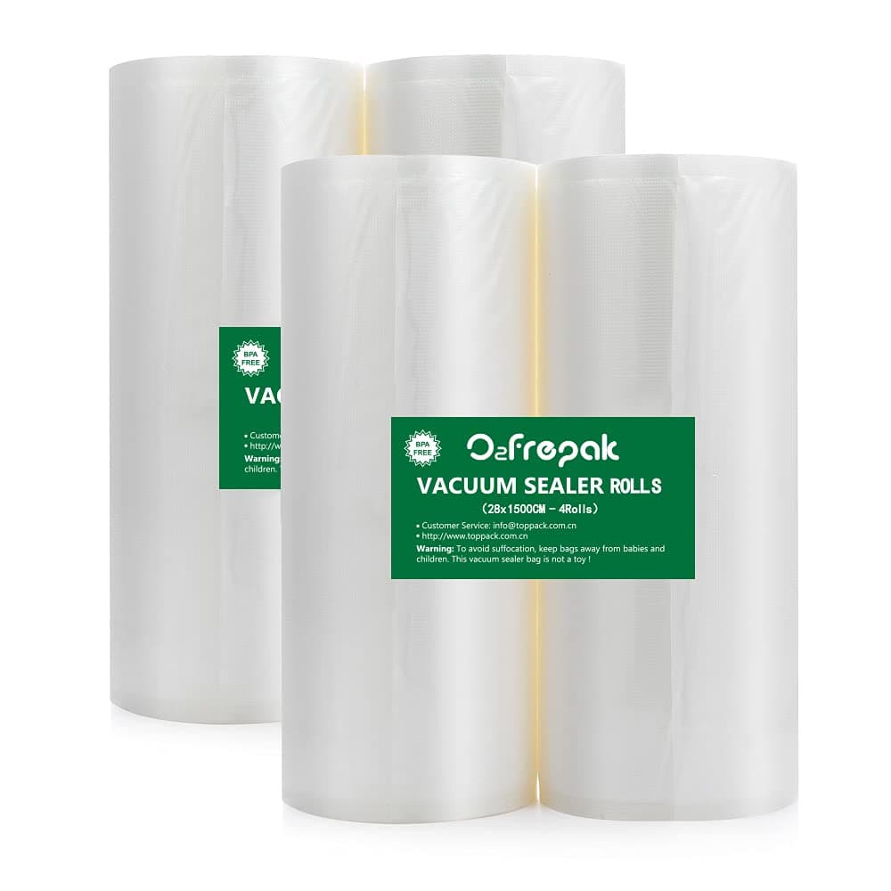 O2frepak 4 Folienrollen 28x1500cm Vakuumierrollen für Lebensmittel 🍲🛒