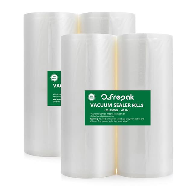 O2frepak 4 Folienrollen 28x1500cm Vakuumierrollen für Lebensmittel 🍲🛒