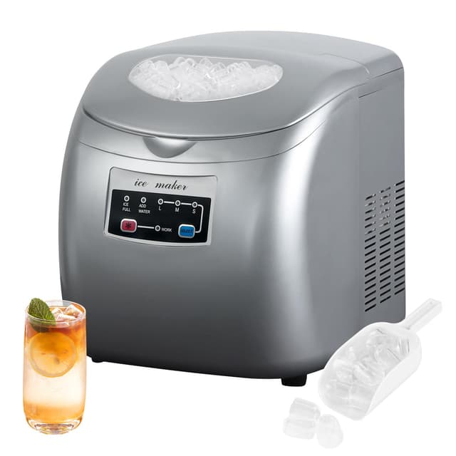 WOLTU Eiswürfelmaschine 12kg/24h 🧊 2,8L Ice Maker Machine 🥶 Party, Büro, Haus Silber