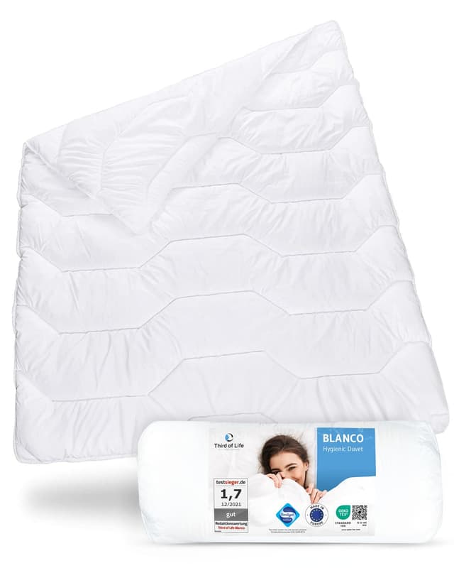 Sommerdecke 135x200 Blanco | Luftige Schlaf-Decke mit Feuchtigkeitsmanagement & hoher Atmungsaktivität