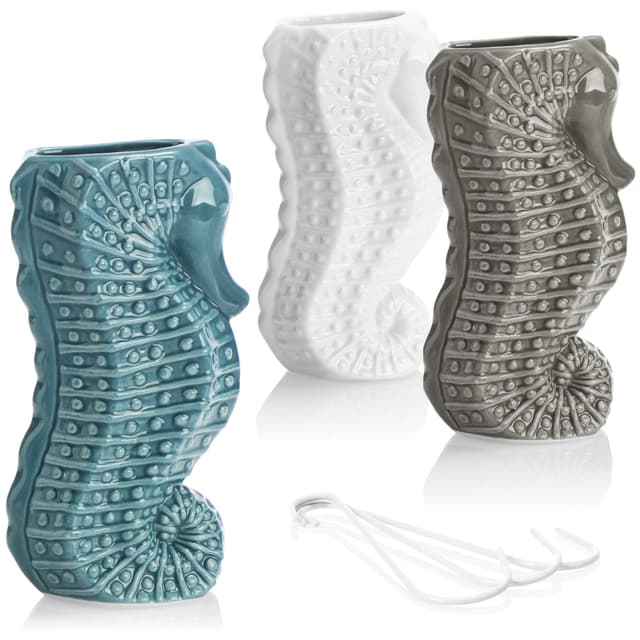 🌿🌊🐚 com-four® 3x Luftbefeuchter aus Keramik - Heizkörper-Verdunster für angenehmes Raumklima