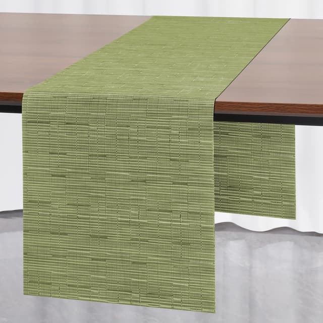 🌟 Myir JUN Tischläufer - Modern, Abwaschbar, Outdoor - Wärmeisoliertes PVC - 30 x 140 cm (Grün)