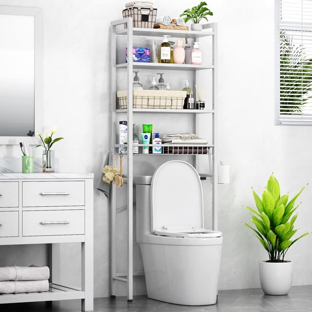 🚽 Kalrin Toilettenregal 4-stufiges Verstellbares Multifunktionsregal 🛁