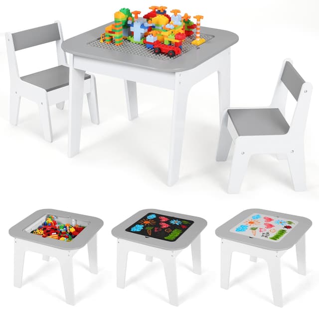 MAMIZO Kindertisch mit 2 Stühlen - Kindersitzgruppe mit Stauraum 🎁