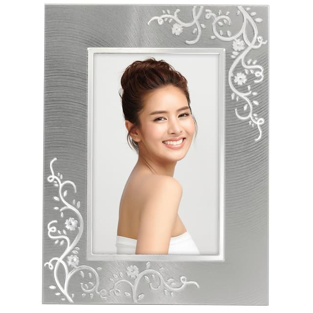🖼️ Hama Bilderrahmen 13x18 Silber - Hochwertiger Fotorahmen mit Blumen Ornamenten
