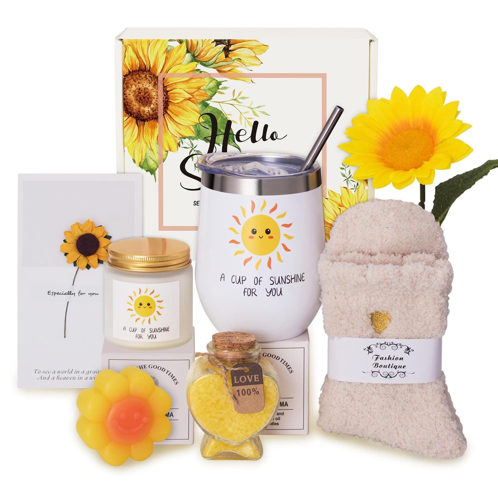 JORTINE Sonnenblumen Geschenkset für Frauen 🌻 - Geburtstagsgeschenk, Entspannung Geschenke
