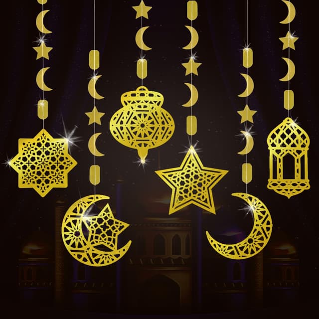 AhfuLife Eid Mubarak Girlande Dekoration, 12 Stück 🌙🌟