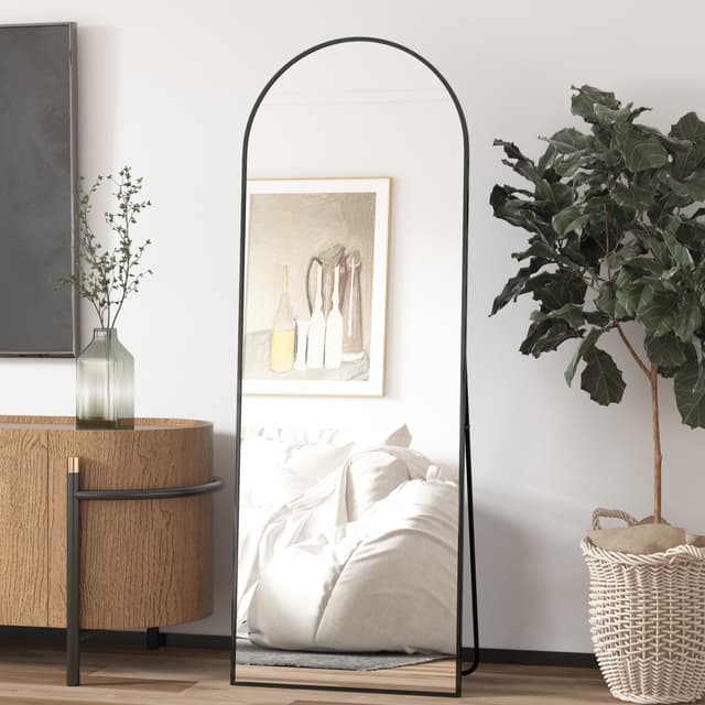 Großer gewölbter Bodenspiegel - Ankleidespiegel für Schlafzimmer und Wohnzimmer