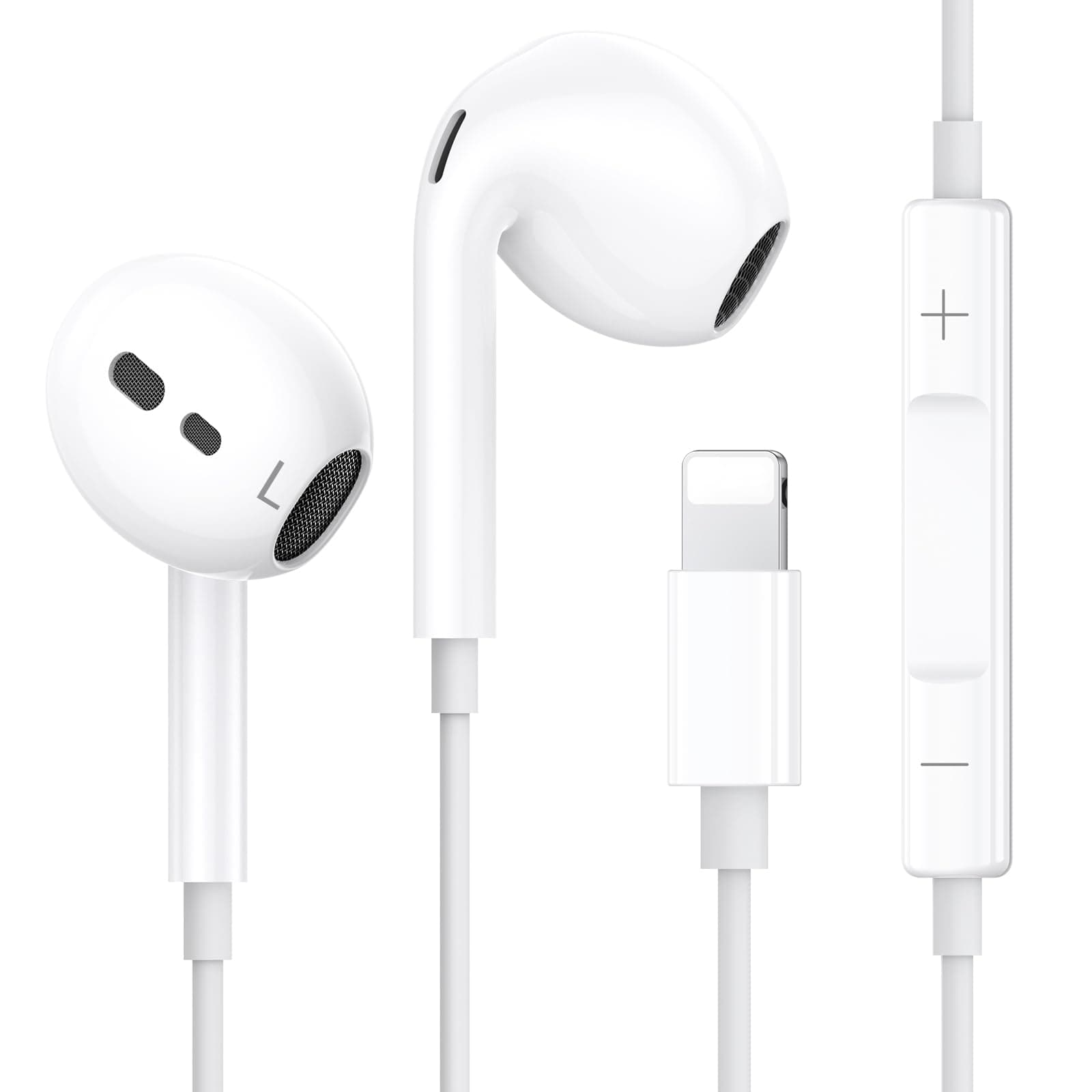 🎧 iPhone Kopfhörer mit Kabel, In-Ear Kopfhörer [MFi-Zertifiziert], Kabelkopfhörer mit Mikrofon und HiFi Stereo Ohrhörer für iPhone 14/13/12/11 Plus Pro Max/XR/XS/X/SE/8/7/Plus/iPad - Unterstützt alle iOS LT-E1