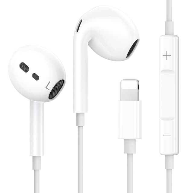 🎧 iPhone Kopfhörer mit Kabel, In-Ear Kopfhörer [MFi-Zertifiziert], Kabelkopfhörer mit Mikrofon und HiFi Stereo Ohrhörer für iPhone 14/13/12/11 Plus Pro Max/XR/XS/X/SE/8/7/Plus/iPad - Unterstützt alle iOS LT-E1