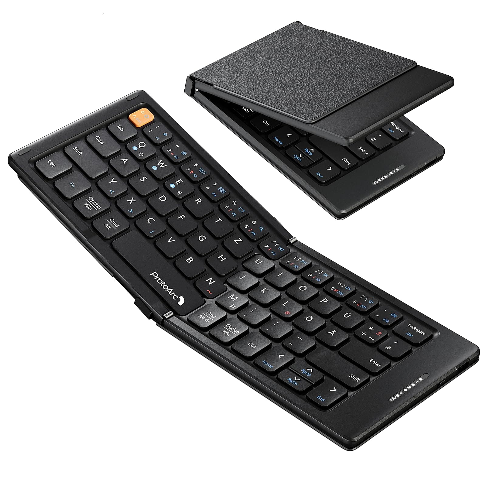 ProtoArc Faltbare Kompakte Tastatur QWERTZ XK04 Mini Tragbare Reise Bluetooth-Tastatur - Schwarz DE-Layout 🌟