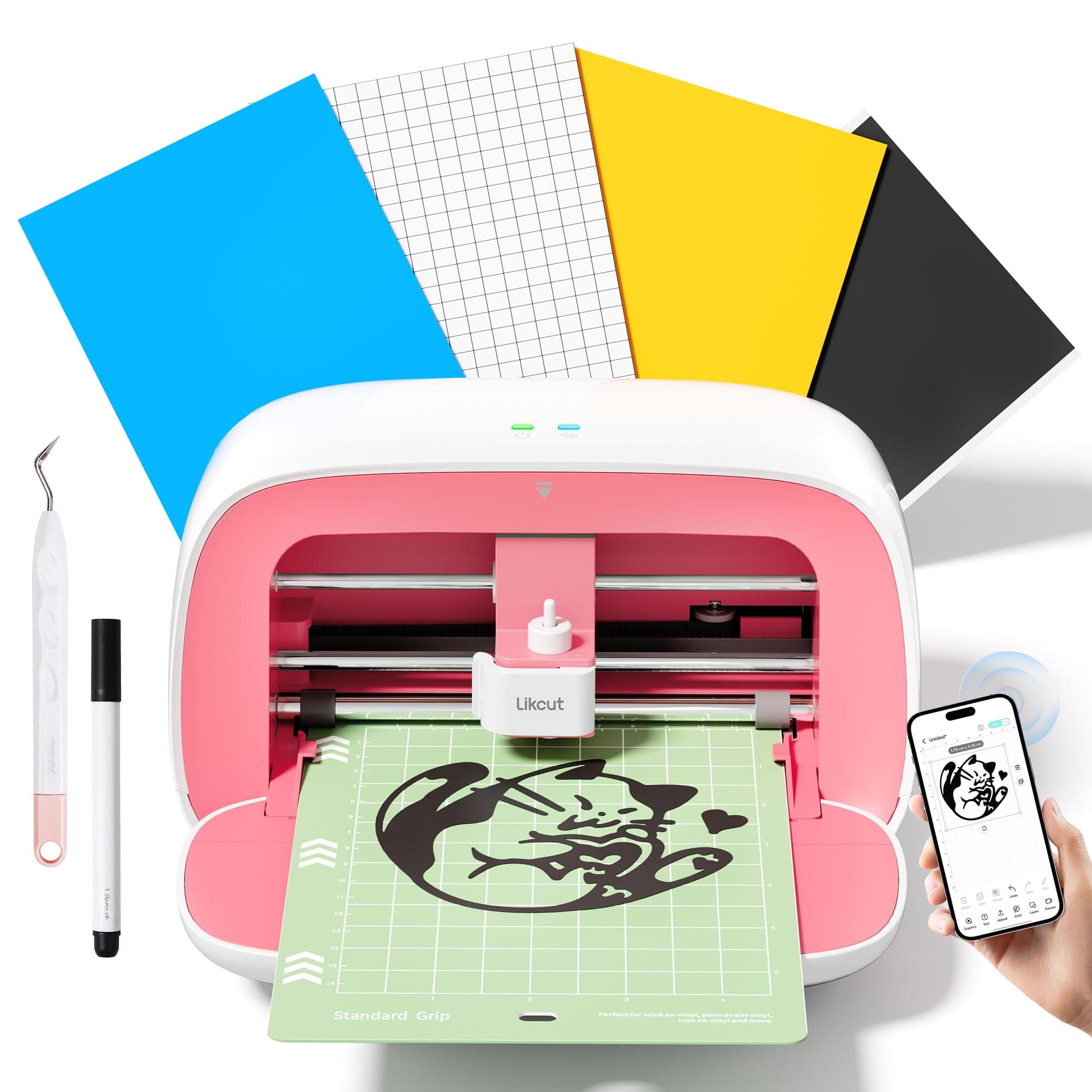 Likcut S501 Plottermaschine, Mini Schneideplotter in Rosa 🎨👗