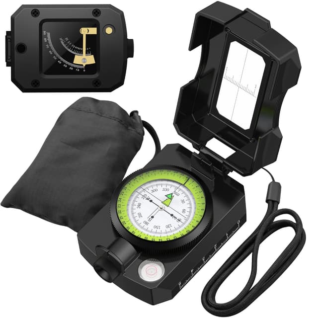 Proster Wanderkompass mit Neigungsmesser IP54 Wasserdichter Militärkompass