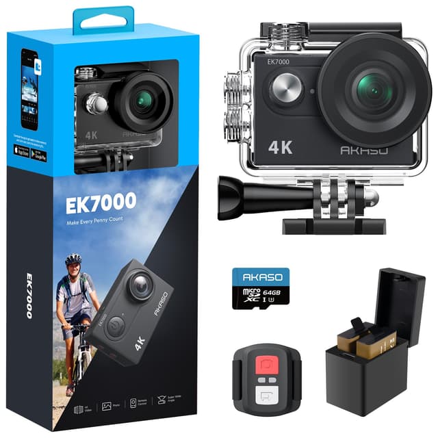 AKASO EK7000 Action Cam 4K30FPS 📷 64GB microSDXC Speicherkarte 📦