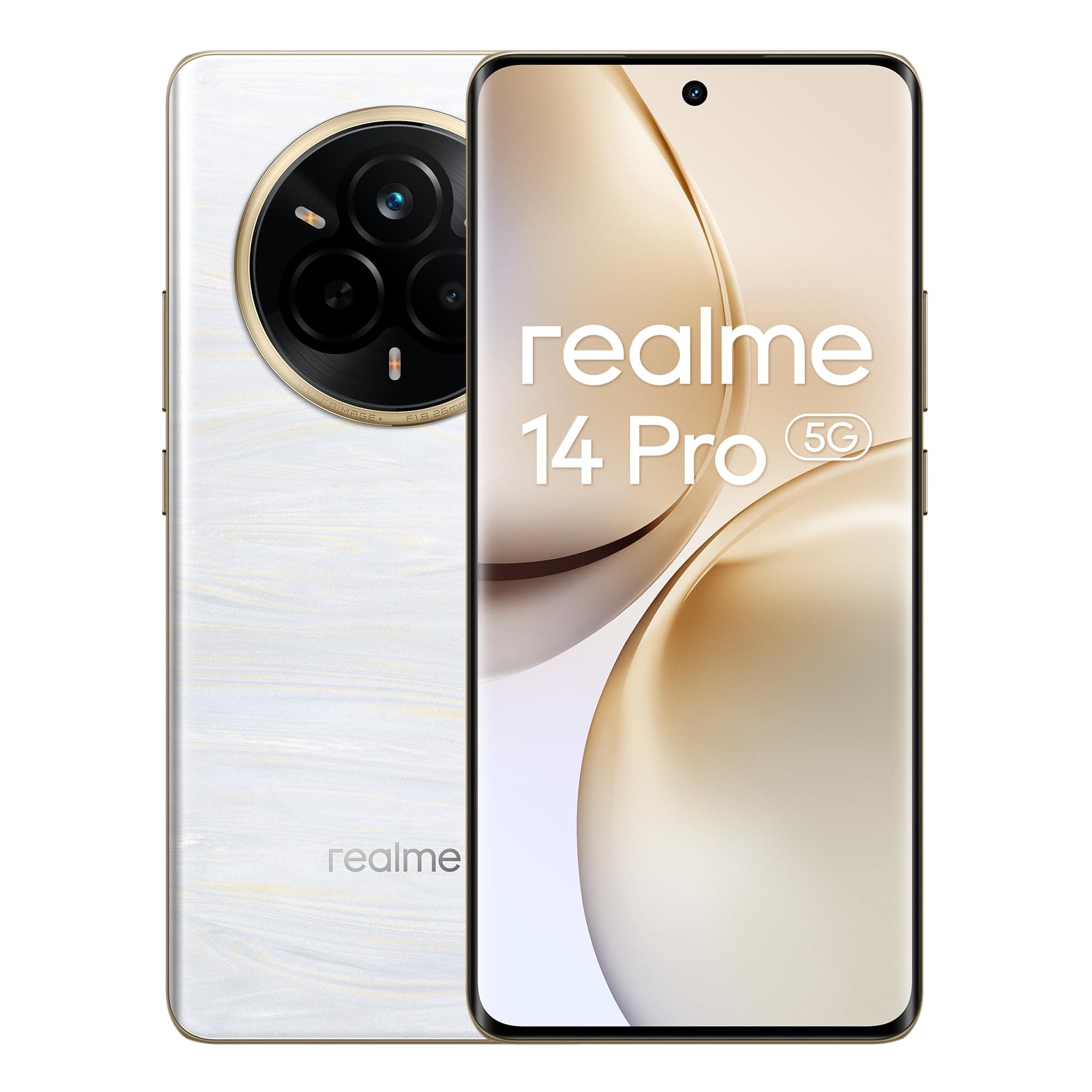 📱 Realme 14 Pro Smartphone 5G, 12 + 512GB, Weiß, Sony IMX882 OIS AI Kamera