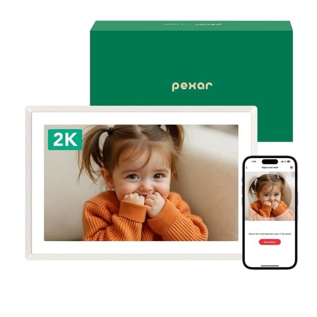 🖼️ Pexar 2K Digitaler Bilderrahmen (Powered by Lexar) - 11-Zoll Anti-Glare IPS Touch Screen 📸