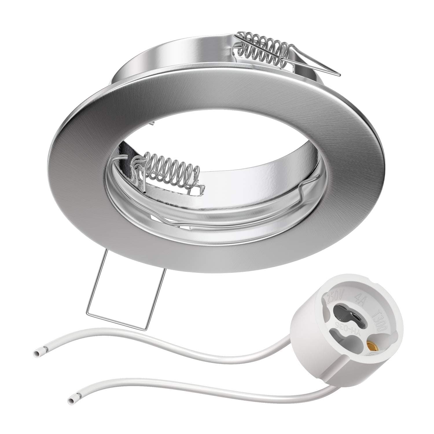 LEDscom.de Decken-Einbaurahmen FERE Einbaurahmen chrom matt (LED/Halogen/GU10/MR16/PAR16/50mm)