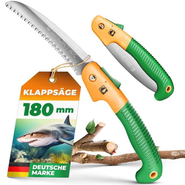 GRÜNTEK Klappsäge-Astsäge HAI Faltsäge 180 mm 🌿🪓