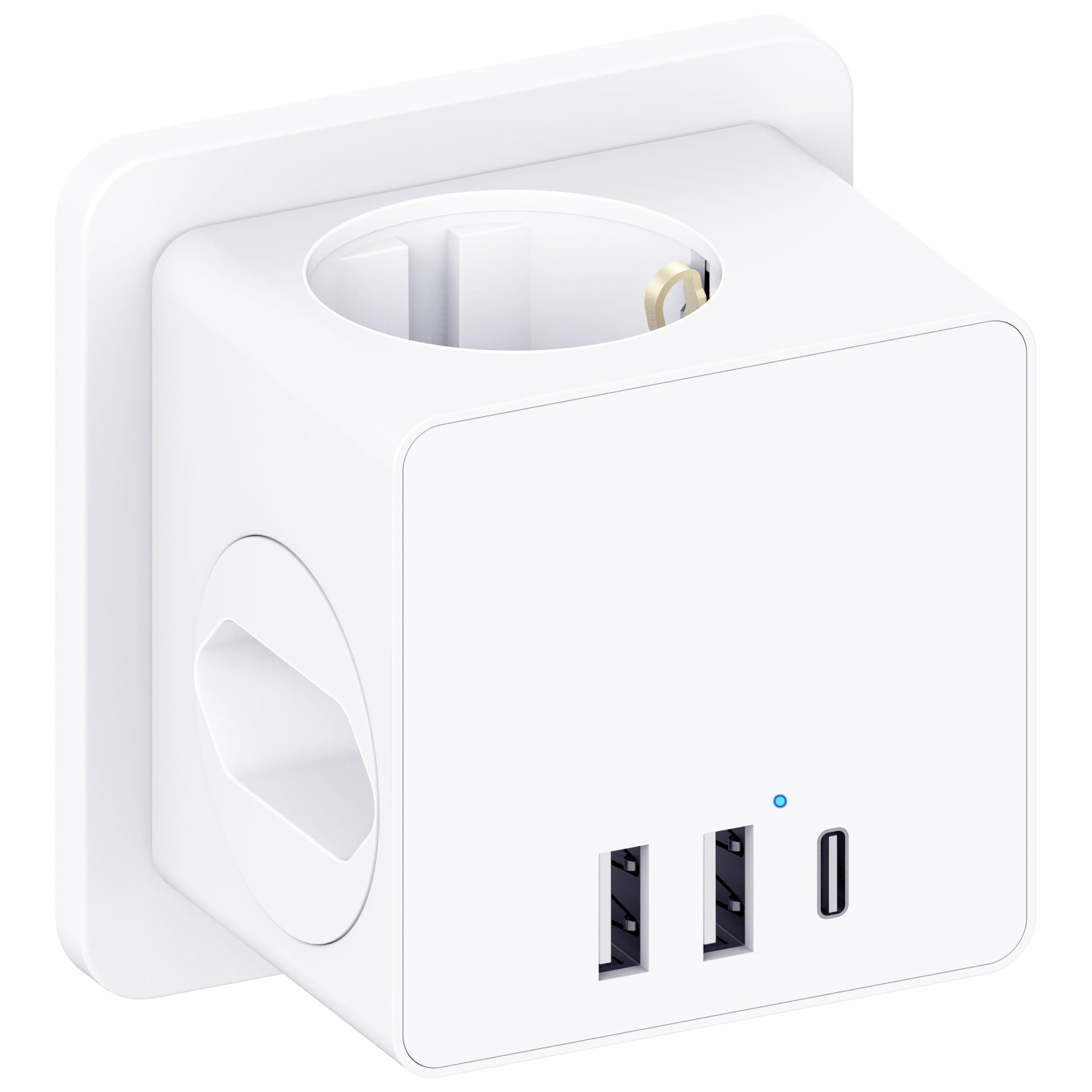 🔌 Steckdosenwürfel ohne Kabel mit USB C - 6-in-1 Mehrfachsteckdose 📱