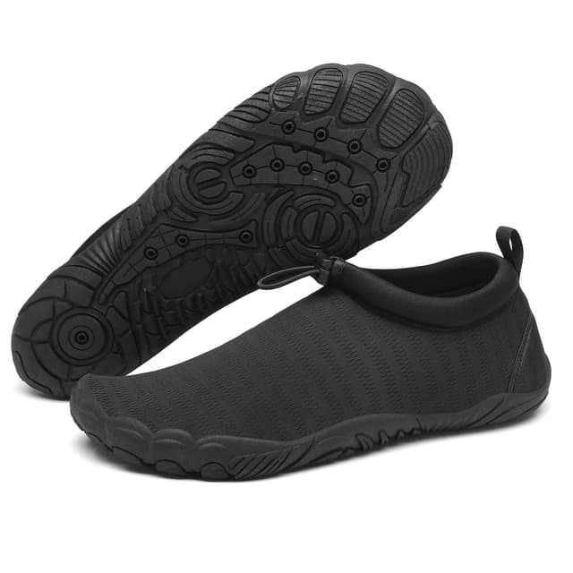 Mishansha Herren Damen Badeschuhe 🩴 rutschfeste Schnelltrocknende Leicht Wasserschuhe Gr.36-46 46 EU Schwarz - Angebot