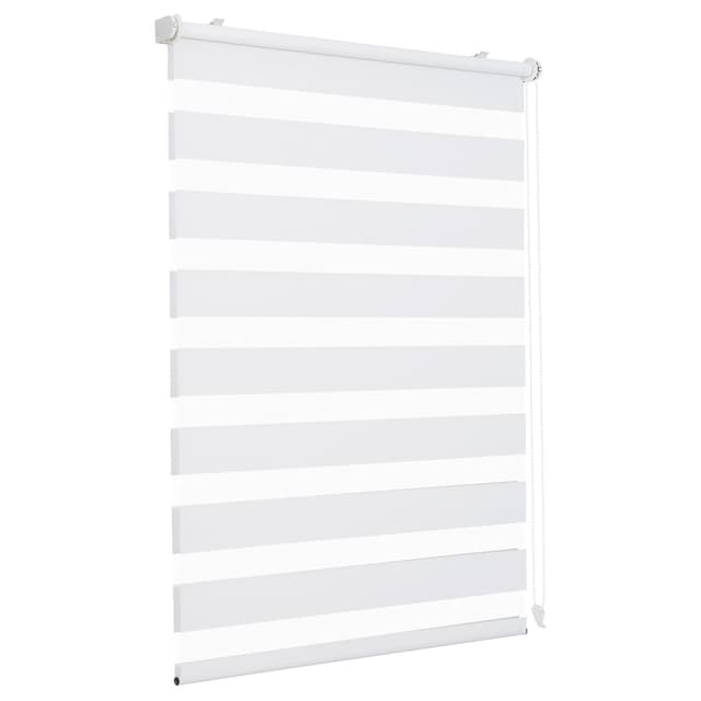 🌞🏡 Sekey Doppelrollo Klemmfix ohne Bohren für Fenster, Doppelrollo 130 cm breit, Duo Rollo Jalousie Sonnenschutz, 130x150cm, Weiß Weiß B130 x H150 cm