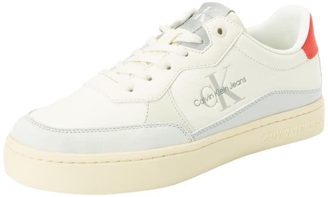 Calvin Klein Herren Classic Low LTH Ml Fad Ym0ym00885 Cupsole Sneaker 46 EU Beige Creamy White Natural Cord