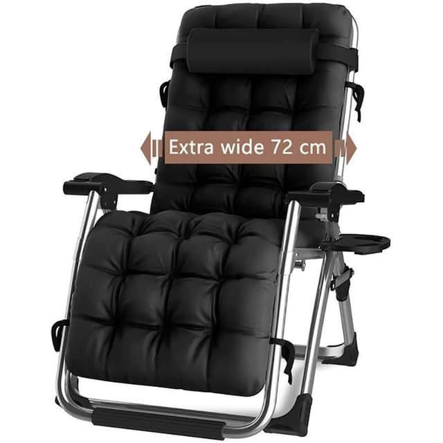 🌞 DQCHAIR Sonnenliege Klappbar - Große Gartenliege für Patio-Garten-Strand-Pool mit Kissen-Unterstützung