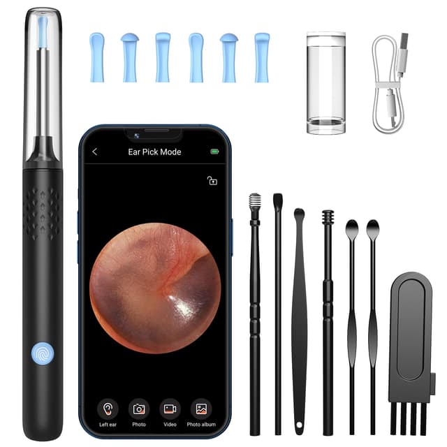 👂🔦 Ohrenschmalz Entferner Otoskop - LMECHN 1080P HD-Otoskop mit Kamera und LED, IP67 Wasserdicht für iPhone, Android, iPad 📱🔍