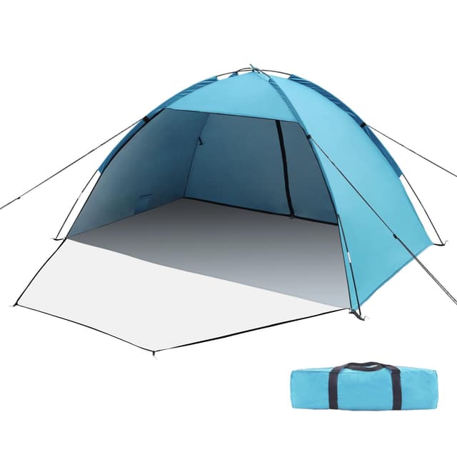 Strandmuschel UV Schutz 50+ Familie Zelt XXL Himmelblau/ 1-3 Personen 🏖️🌞
