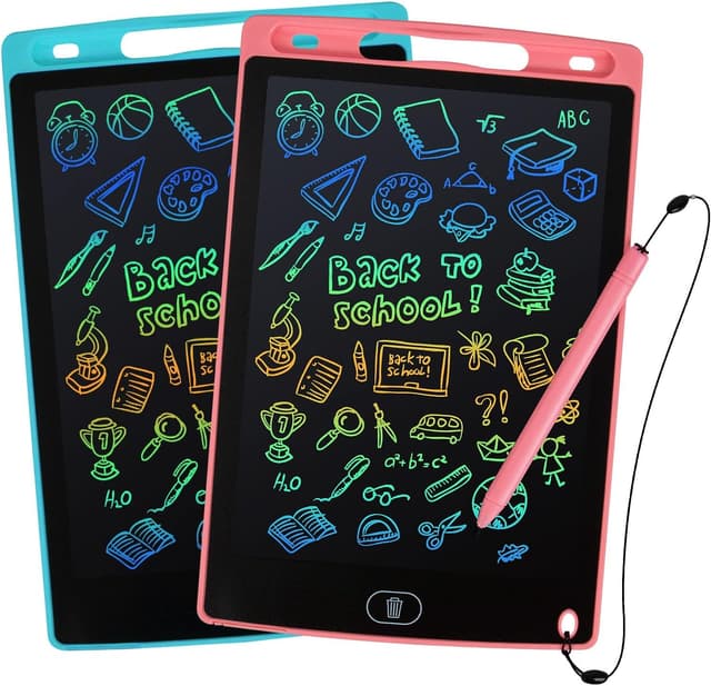 🎨 Kogabanny 2 Stück LCD Schreibtafel Zeichenbrett Bildschirm 8,5 Zoll Umweltfreundlich Heller Bunten Schrift Pad Lernspielzeug-Geschenk für Kinder 3-10 Jahre altes Mädchen Jungen 🚀