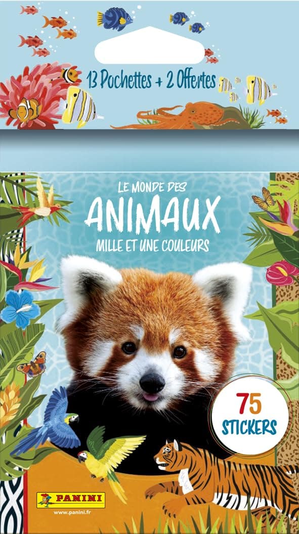 🦁🦓🦒 Panini Tiere 2025 Blister 13 Hüllen + 2 gratis 🐼🦋🦉