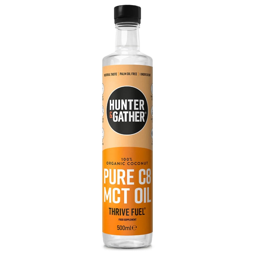 Hunter & Gather Reines C8 MCT Öl 500 ml | Bio-Kokosnuss | Keto, Low Carb & Paleo