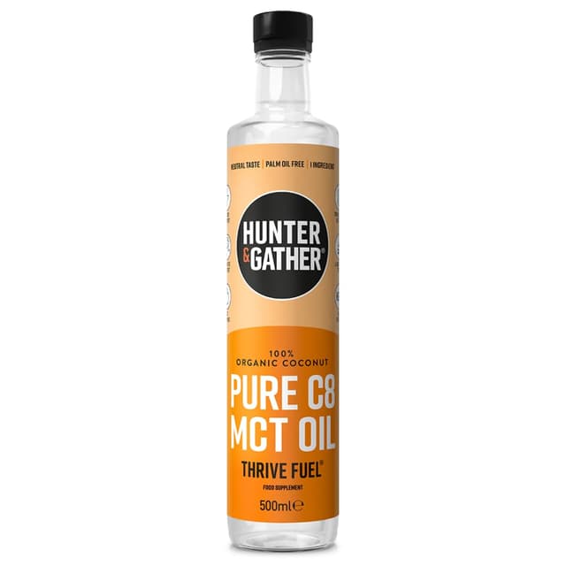 Hunter & Gather Reines C8 MCT Öl 500 ml | Bio-Kokosnuss | Keto, Low Carb & Paleo