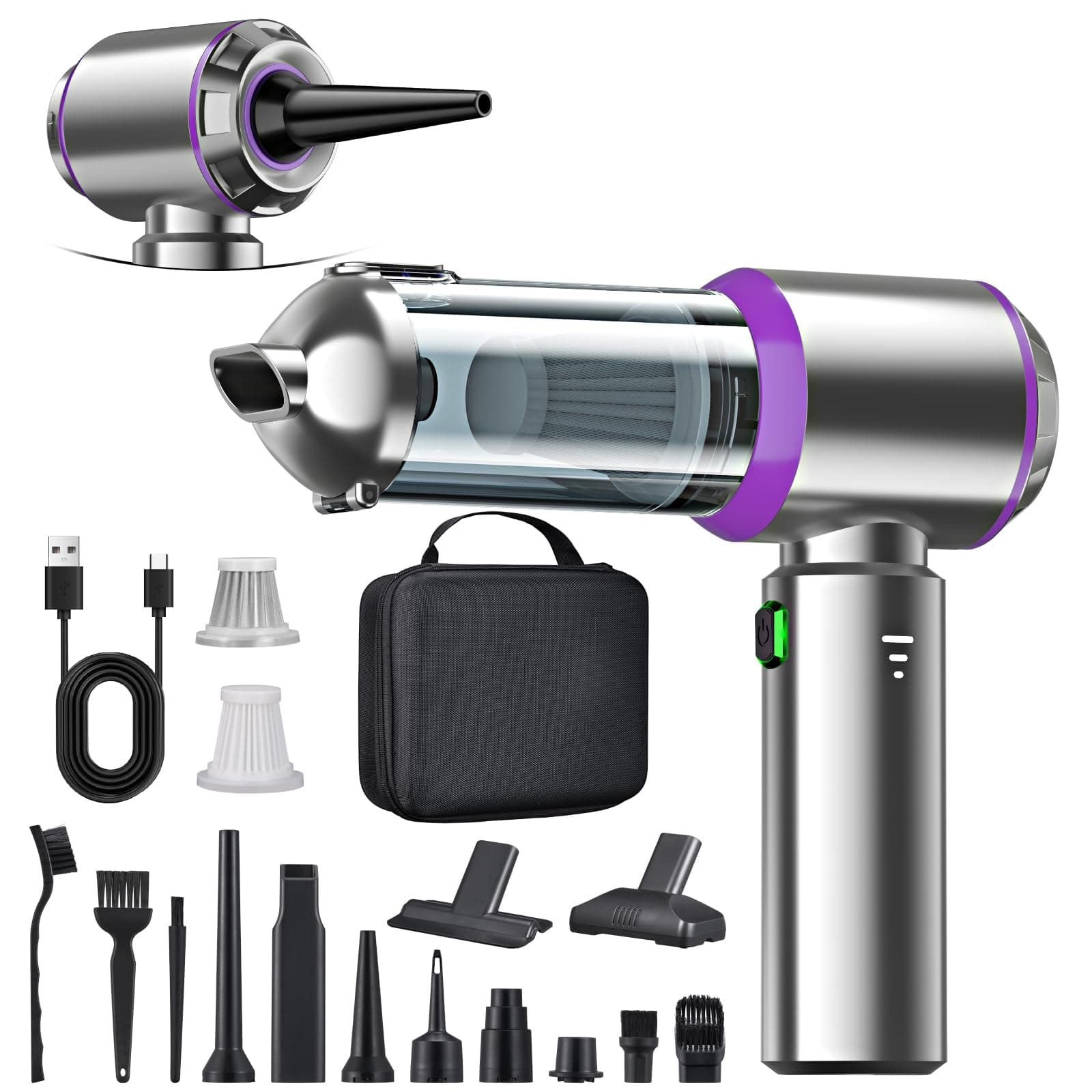 Handstaubsauger Akku 4-in-1 Handstaubsauger Kabellos 22000PA Autostaubsauger Akku Testsieger