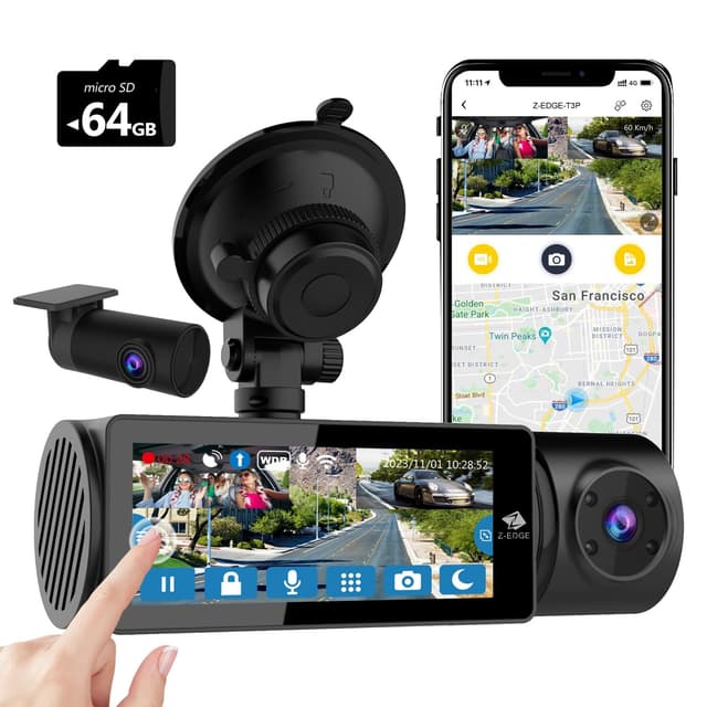 Z-Edge Dashcam 3-Kanal 5K/4K/2K/1080P mit GPS Wi-Fi 📹🚗
