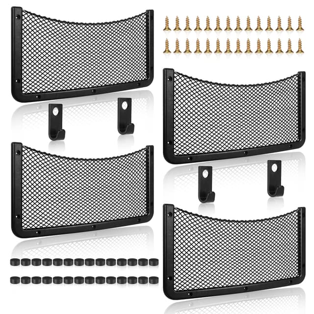 🚗 4 Stück Auto Aufbewahrungsnetz Kofferraum Organizer Set 🛍️