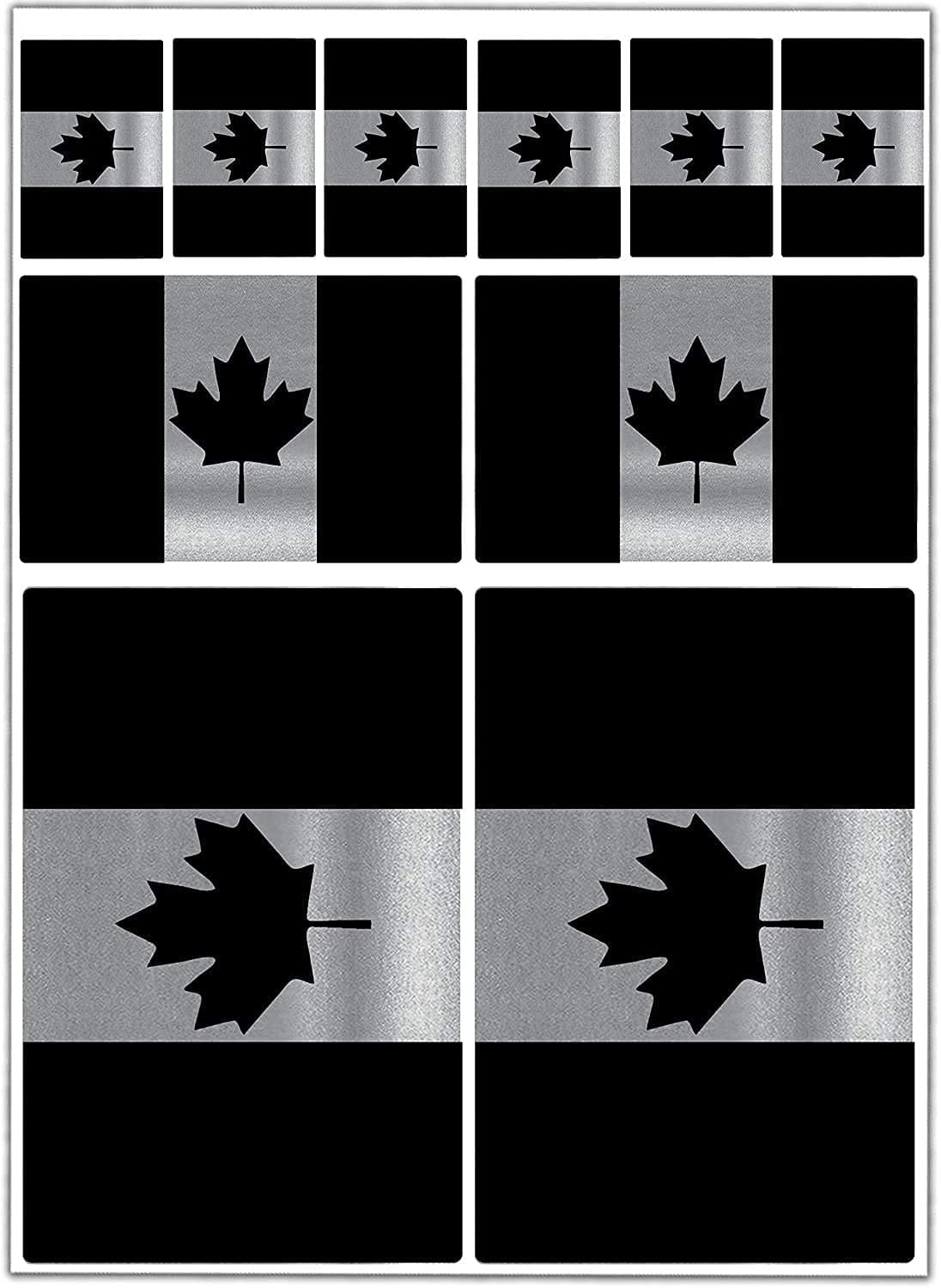 Biomar Labs® 10 x Vinyl Aufkleber Autoaufkleber Stickers Kanada Kanadische Ahornblatt Canada Silber Fahne Flagge Flag Auto Moto Motorrad Fahrrad Scooter Fenster D 66 🍁🚗🇨🇦