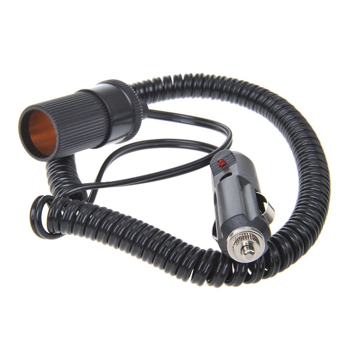 🔌🔋 IWH 19001 Spiral-Verlängerungskabel 3 Meter 12/24 Volt, Schwarz - Sonderangebot!