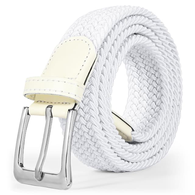 LEACOOLKEY Geflochtene elastische Gürtel für Frauen Männer Unisex 🌟 Geflochtener Stretchgürtel Stoffgürtel für Jeans Hosen (100cm)