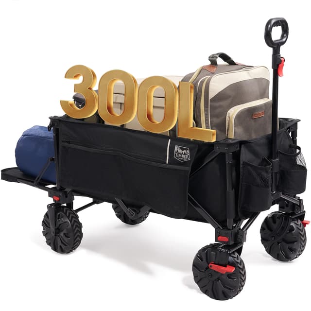 🌳 TIMBER RIDGE XXXL Bollerwagen Faltbare 300L Extra Langer 🐕🚗