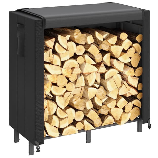 🔥🌲 Lifewit Kaminholzregal Metall 122 x 58,5 x 122 cm 🌲🔥