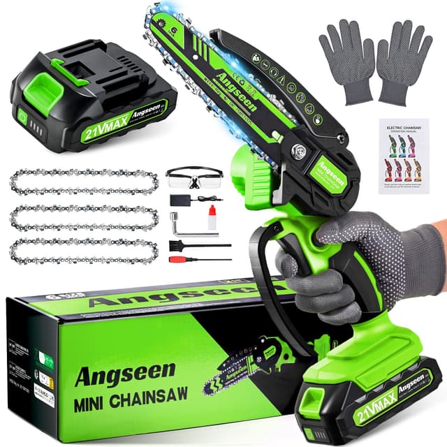 Angseen Akku Kettensäge 6 Zoll Mini Kettensäge ⚡🔋🌳