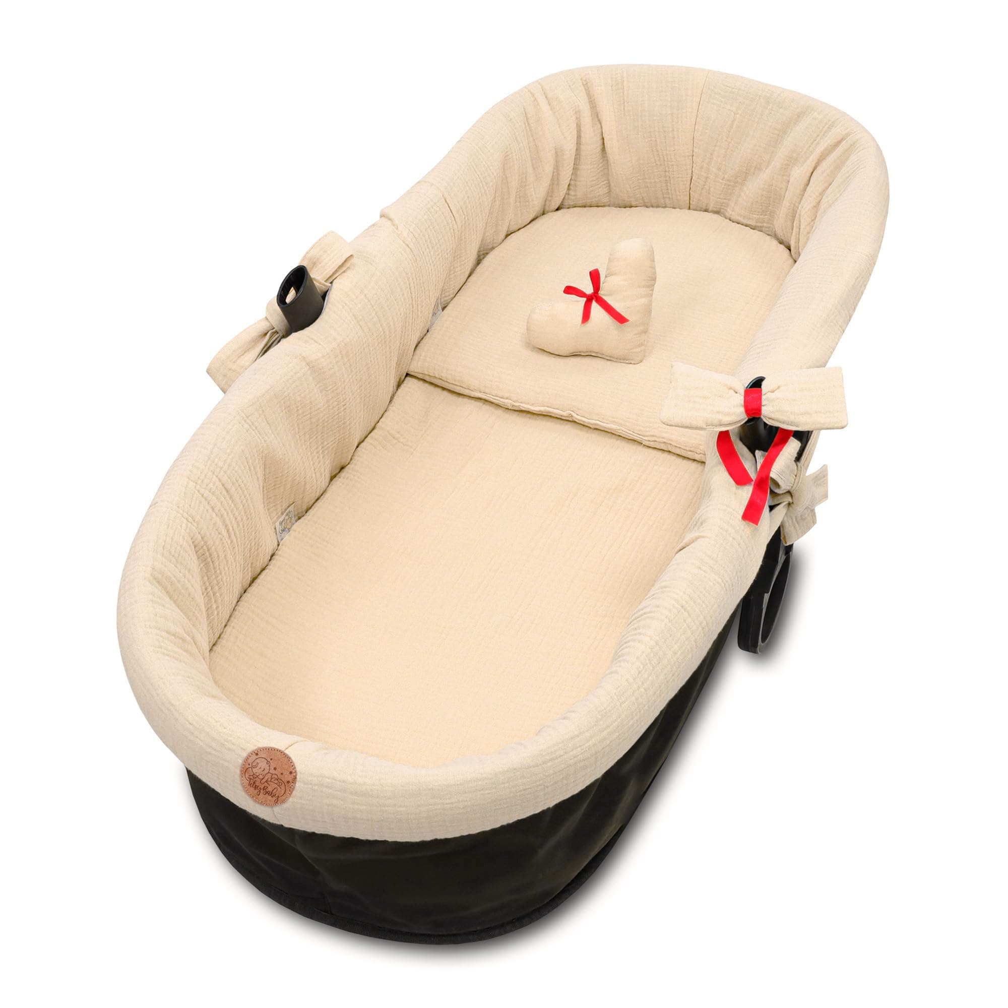 Stubenwagen Umrandung Musselin - Nestchen für Kinderwagen und Buggy