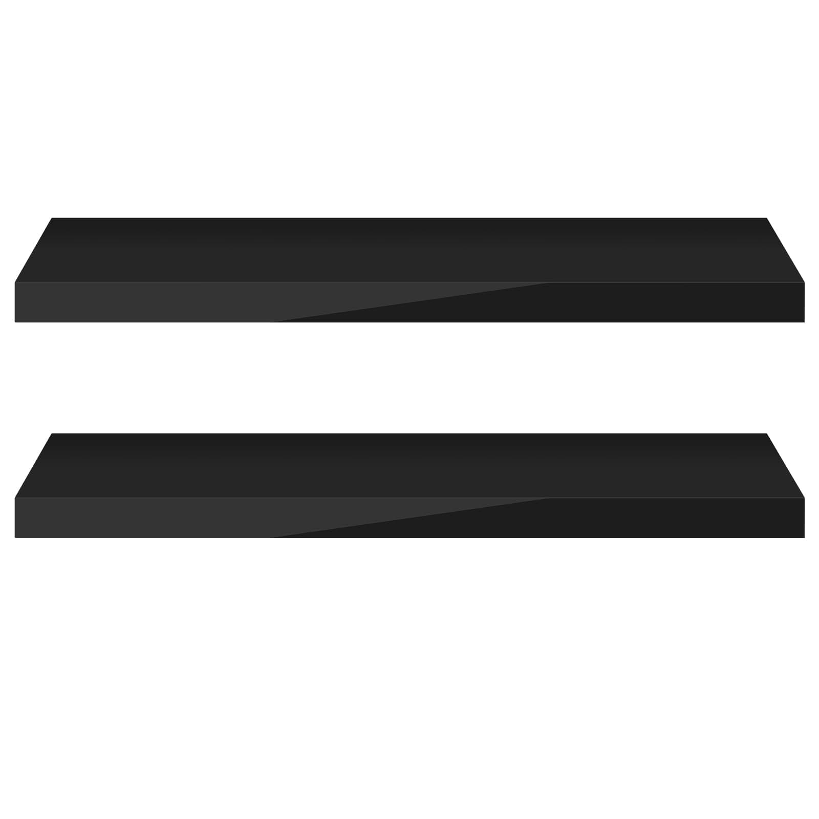 🌟 Angebot! eSituro Wandregal 2er Set | Regal Wand schwarz Hochglanz | Hängeregal | Schweberegal | Regalbrett Bücherregal