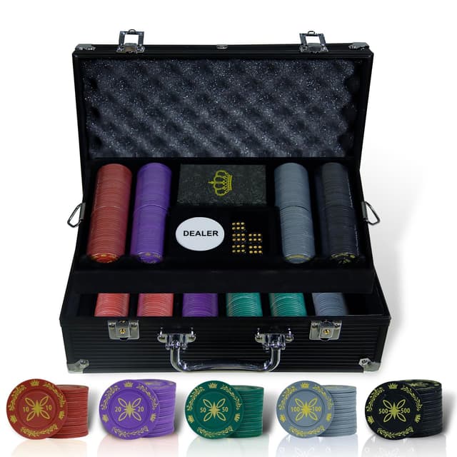 🃏 CCLIFE Pokerkoffer Pokerset Profi 300 500 PCS Pokerchips 🎲