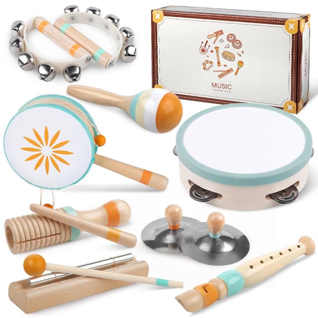 🎶 Kleinkind-Musikinstrumente Set 🎵 Montessori-Holzspielzeug für Babys 👶 Geburtstagsgeschenk für 1-3 Jährige