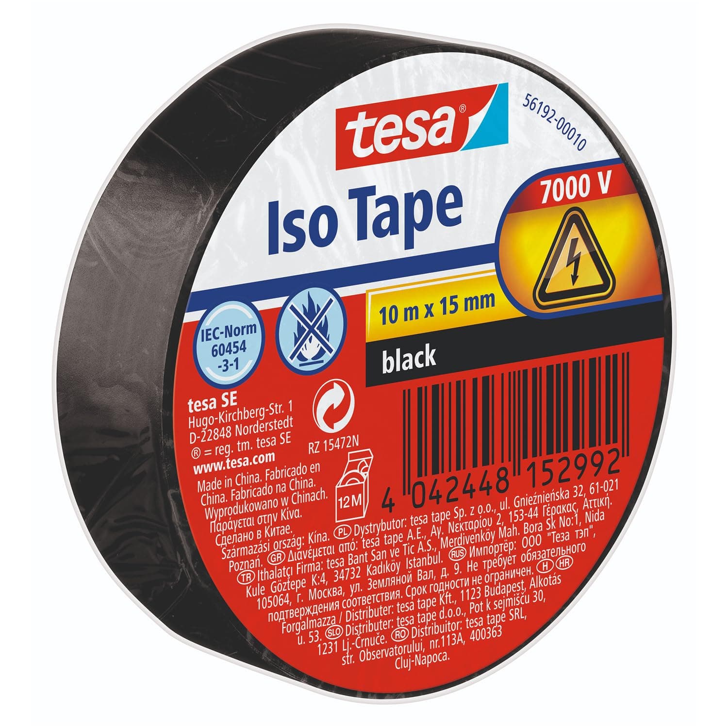 🔌🔧🔥 tesa Isolierband - Selbstklebendes Isolierband, hitzebeständig - Zum Isolieren, Reparieren und Bündeln - 1 x 10m - Schwarz 🖤