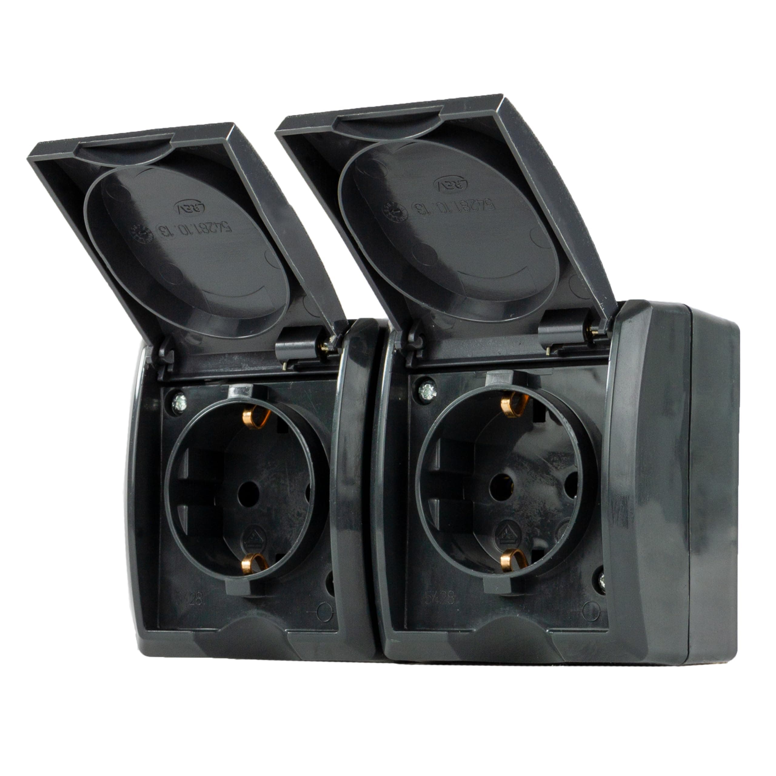 🔌✨ SALE: REV AquaForm Doppelsteckdose-Feuchtraumsteckdose, IP44, anthrazit