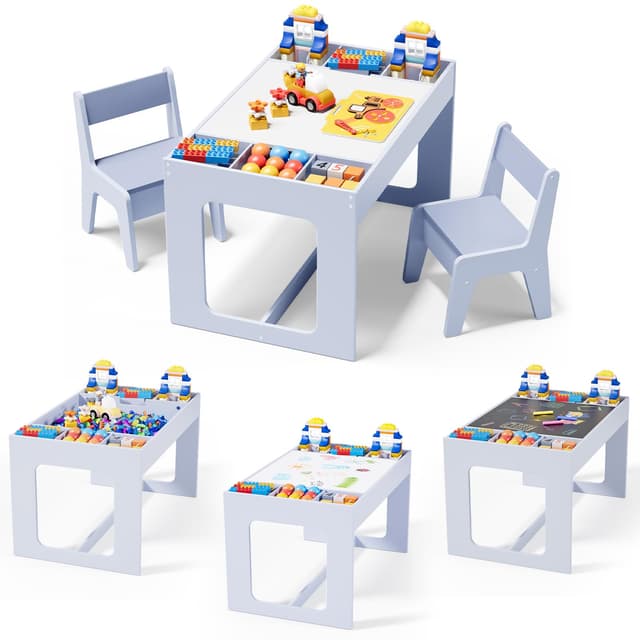 🌟 Clevich Kindertisch mit 2 Stühlen Kindersitzgruppe 🎨