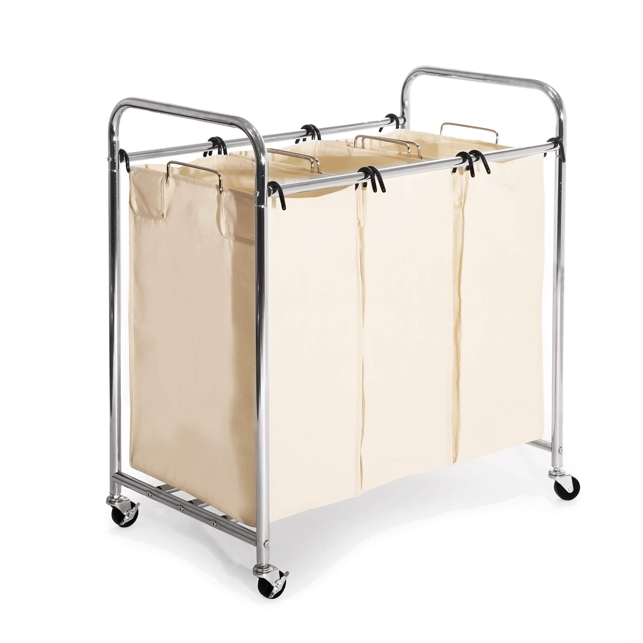 Seville Classics Mobile 3-Tasche Canvas Wäschesäcke 🧺🛒